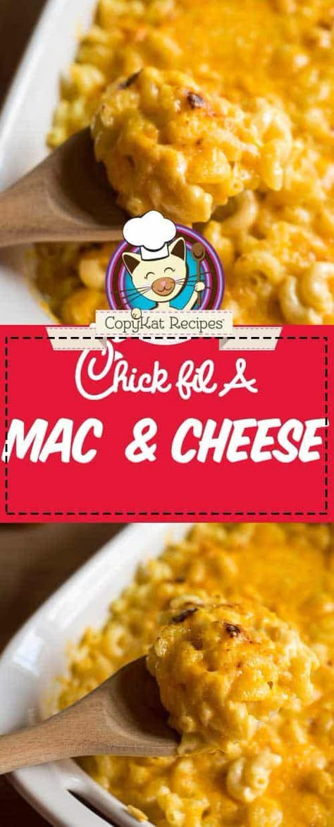 Make Chick fil A Mac & Cheese just like they do with this easy copycat recipe.   Creamy macaroni and cheese in under 30 minutes.  #chickfilA #mac&cheese #Macaroniandcheese #comfortfood #pasta Mac And Cheese Rezept, Chick Fil A Recipe, Best Mac N Cheese Recipe, Recipe Crockpot, Best Macaroni And Cheese, Macaroni Cheese Recipes, Creamy Macaroni And Cheese, Macaroni Recipes, Best Mac And Cheese