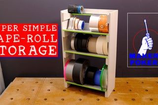 Roll Storage, Tape Organizer, Tape Storage, Plywood Siding, Organizational Ideas, Pocket Hole Screws, Prop Making, Digital Fabrication, Router Table