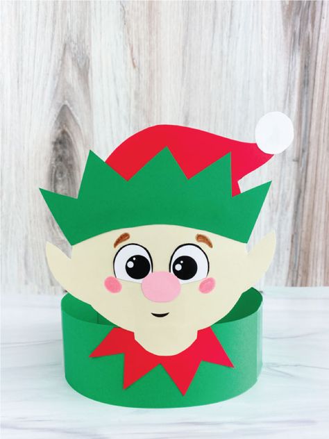 Looking for an easy and quick elf craft for the kids to make this Christmas? This elf headband craft is it! Download the free printable template and make with preschoolers this year! Elf Headband Craft For Kids, Elephant Headband Craft, Christmas Headband Craft, Christmas Elf Ears, Elephant Headband, Elf Headband, Christmas Headband Diy, Santa Headband, Arts And Crafts Christmas