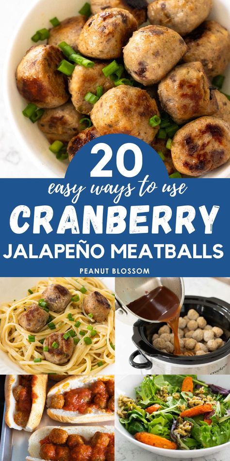 Cranberry Jalapeño Meatballs Cranberry Jalapeno Meatballs, Jalapeño Meatballs, Cranberry Jalapeño, Costco Chicken, Cheese Stuffed Meatballs, Meatball Dinner, Delicious Family Dinners, Costco Meals, Cranberry Chicken