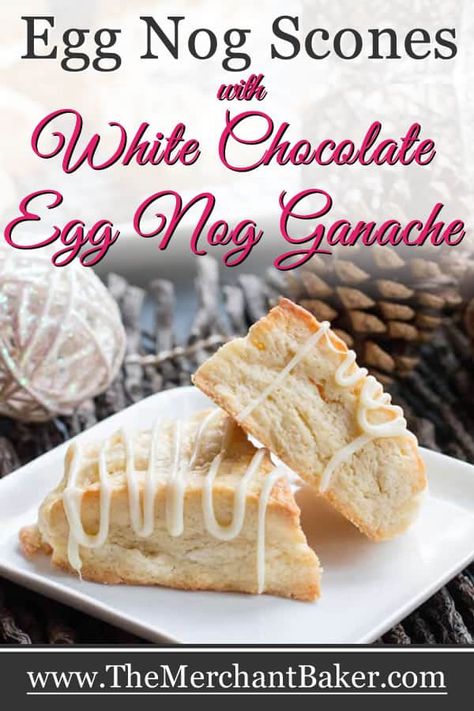 Eggnog Scones Recipe, Recipes Using Eggnog, Creamy Eggs, Scones Recipe Easy, Ganache Recipe, Eggnog Recipe, Chocolate Eggs, Christmas Breakfast, Scone Recipe