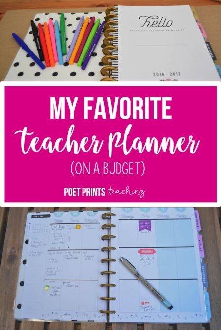 My favorite teacher planner (hands down) is the Happy Planner.  It easily schedules my life, lessons, and after-school activities ... plus it's super budget friendly.  Read about the pros and cons, and why it's my go-to organizational tool. Happy Teacher Planner, Planner For Teachers, Teaching Planner, Happy Planner Free Printable, Erin Condren Teacher Planner, Teacher Info, Teacher Lesson Planner, Stickers For Planners, My Favourite Teacher