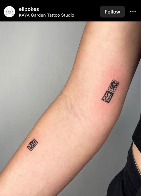 Square Scene Tattoo, Small Rectangle Tattoo, Small Bold Tattoos, Small Tile Tattoo, Small Square Tattoo, Square Tattoo Placement, Tattoo In Square, Quilt Square Tattoo, Square Tattoo Ideas