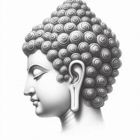 Boodha Tattoo, Buddha Reference, Sculpture Tattoo, Buddha Canvas Art, Hindu Tattoos, Side View Drawing, Ad Video, Buddha Canvas, Buddha Art Drawing