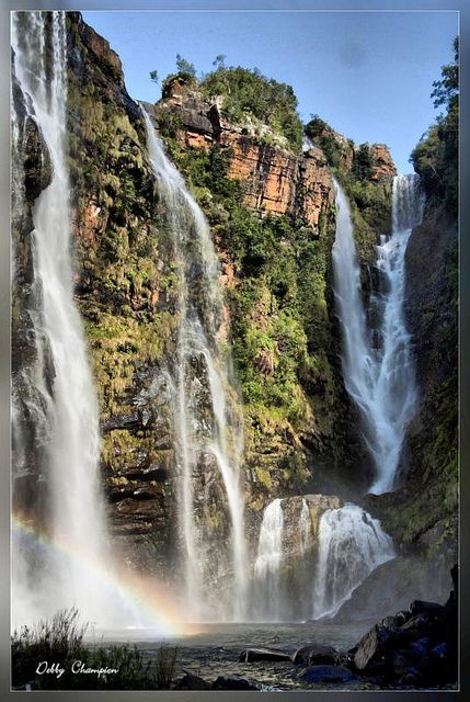 Before you die, you must visit Lisbon Falls, Mpumalanga, South Africa. We're sure you can see why... Lisbon Falls, Africa Destinations, Africa Do Sul, South Africa Travel, Pretoria, Beautiful Waterfalls, Southern Africa, Durban, Zimbabwe