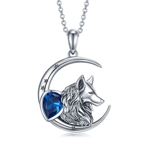 PRICES MAY VARY. DESIGN CONCEPT-- The wolf symbolizes unity, affection, perseverance, tenacity, protection and courage. The wolf and moon star necklace are very gorgeous, and your high fashion taste will get many compliments! HIGH QUALITY MATERIAL-- Metal:92.5% Sterling Silver,Which Makes it Not Easy to Break,Tarnish or Tangle.Stamped "S925" , authenticity and quality approved. Nickel-free,Lead-free,Cadmium-free,Hypoallergenic,Safe for a women’s sensitive skin. NECKLACE PARAMETERS-- Pendant Size Artemis Necklace, Wolf And Moon, Moon Star Necklace, Wolf Pendant Necklace, Wolf Pendant, Meaningful Necklace, Wolves Pendants, Wolf Necklace, Wolf Jewelry