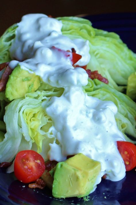 Blue Cheese Dressing - The Wandering RD | cream , Greek yogurt , salad Gorgonzola Dressing Recipe, Greek Yogurt Salad, Gorgonzola Dressing, Gorgonzola Recipes, Gorgonzola Salad, Yogurt Salad, Salad Dressing Recipes Homemade, Blue Cheese Dressing, Homemade Salad Dressing