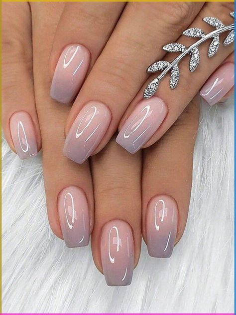 Summer Nails Inspo 2024 Short, Ambre Nails, Short Coffin Nails Designs, Elegant Nail Designs, Short Coffin, Nail Tape, Short Coffin Nails, Simple Gel Nails, French Tip Acrylic Nails