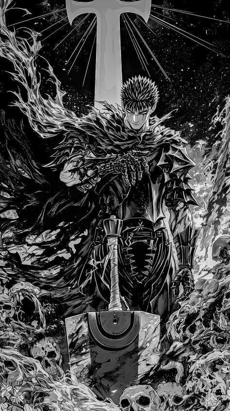 ฅ ฅ ᴹᵃᵈᵉ ʷⁱᵗʰ ᴬᴵ Berserk Anime 1997, Dark Souls Artwork, Berserk Anime, Genos Wallpaper, Berserk Manga, Kentaro Miura, Manga Style, Freaking Awesome, Cool Anime Wallpapers