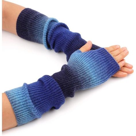 HOT Blended Arm Warmer Winter Fingerless Gloves Tie Dye-blue,42cm Knitted Mittens, Cold Room, Long Gloves, Keyboard And Mouse, Soft Yarn, Hand Warmers, Arm Warmers, Fingerless Gloves, Warm Winter