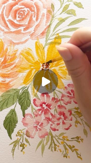 Watercolour Flowers Painting, Watercolour Lettering, Filler Flowers, Watercolour Flowers, Relaxing Art, Watercolor Lettering, Watercolor Painting Techniques, Watercolor Flower Art, Watercolor Flower