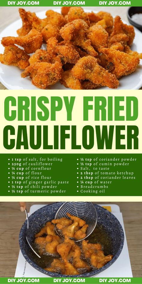 Easy-To-Make Crispy Cauliflower Fries Crispy Breaded Cauliflower, Clam Fritters Recipe, Cauliflower Fries, Crispy Cauliflower, Cauliflower Bread, Eat Vegetables, Favorite Dips, Cup Of Rice, Fries Recipe