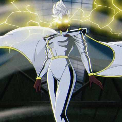 x-men '97 icon. xmen. marvel animation. storm. godess. storm. tornado. wind. Storm Comic, Storm Xmen, Lightning Powers, Ororo Munroe, Marvel Animation, Female Superhero, X Man, Marvel Women, Marvel X