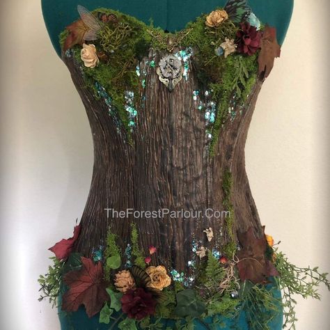 Tree Fairy Costume, Tree Bark Corset, Nature Inspired Corset, Tree Corset, Bark Corset, Moss Corset, Wood Nymph Costume, Forest Elf Cosplay, Earth Fairy Costume