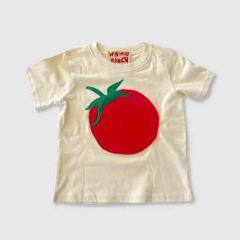 Tomato Tee Merch T-shirt, Embellished T Shirt, Cricut Tshirt Ideas, Diy Kids Clothes, Tomato Print, Felt Clothes, Cool T Shirt Designs, Clothing Pieces, 가을 패션