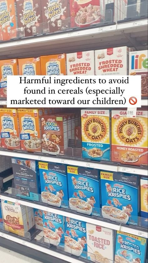 abbyheyer on Instagram: INGREDIENTS TO AVOID IN CEREAL 🚫 Or any food products, really. 🚫 artificial dyes 🚫 GMO corn ingredients 🚫 BHT 🚫 natural + artificial… Mini Wheats, Ingredients To Avoid, Gmo Corn, Artificial Dyes, Food Products, Corn, Cereal, Dye, Canning