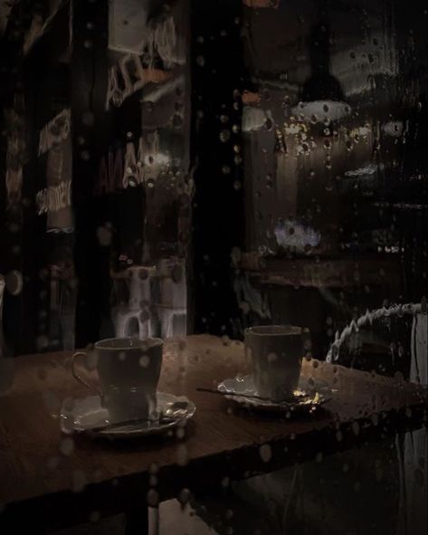 Cafe Rain Aesthetic, Dark Academia Rain, Dark Academia Coffee, The Luminaries, Rain And Coffee, Mr Perfectly Fine, City Rain, Coffee Shop Photography, Night Coffee