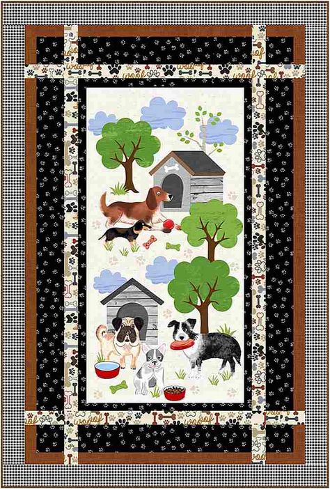 Dog Panel Quilt Ideas, Baby Quilt Panels, Appliqué Designs, Quilt Planner, Panel Ideas, Panel Quilt Patterns, Quilt Borders, Skull Fabric, Dog Quilts