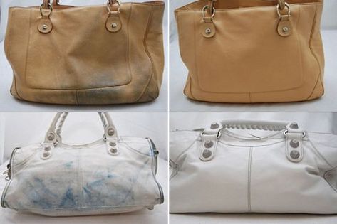 Leather Bag Cleaning, Leather Purse Diy, Clean Leather Purse, Handbag Repair, Clean White Leather, Purse Cleaning, Leather Restoration, Soft Leather Purse, English Font