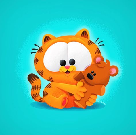 Garfield Baby Garfield Drawing, Cute Tiger Wallpaper Cartoon, Baby Garfield, Tiger Cute Illustration, Tiger And Pooh, Tiger Cartoon Images, Garfield The Movie, Best Cartoon Shows, Garfield Movie