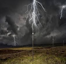 A lightning protection system functions by intercepting the direct lightning strike energy as it hits near a structure and safely diverting it to the Earth. Lightning phenomena is roughly based on the discharge of huge charge regions high in the atmosphere into the Earth. If you are considering lightning rod protection, your best bet is to talk to a lightning protection specialist such as LEC as every site and budget will have different considerations. Lightning Rod, Principles Of Art, Ceramics Ideas, Lightning Strikes, Technology Design, Wind Turbine, Digital Illustration, Over The Years, Concept Art