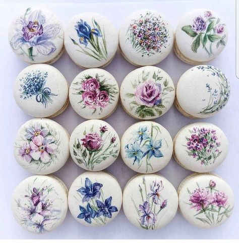 YES OR NO?? floral macarons by @cake_action OMG its so beautiful!!! i am fan #floral #flower #flowers #painted #macarons #macaron… Painted Macarons, Yes Or No, Decorated Cookies, Floral Flower, So Beautiful, Macarons, Fan, Cake, Flowers