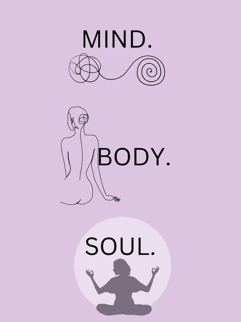 Body Mind Soul Wallpaper, Purple Poster, Wellness Board, Body Diagram, Balanced Mind, Energetic Body, Instagram Emoji, Vision Board Pictures, Poster Drawing