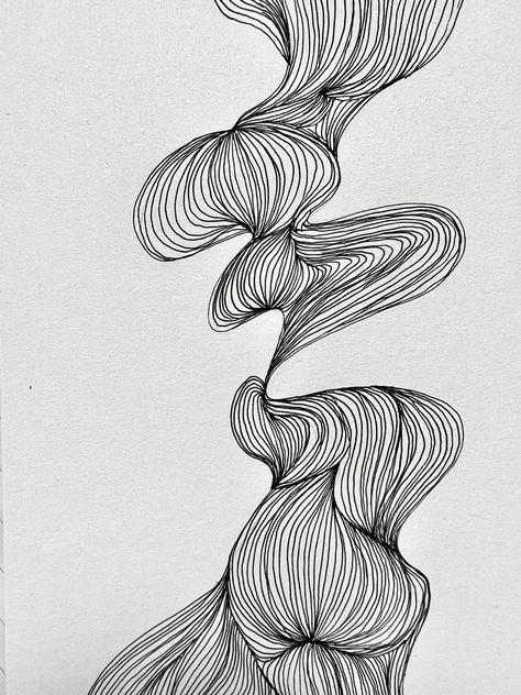 A drawing that resembles the smoke, it’s done without a sketch. Done with pens it’s made if smooth and wavy lines. Perfect for clearing your mind and as an easy art challenge Wavy Drawings, Water Line Drawing, Wavy Line Art, Northern Attitude, Energy Artwork, Clearing Your Mind, Freehand Sketch, Line Sketch, Wavy Lines