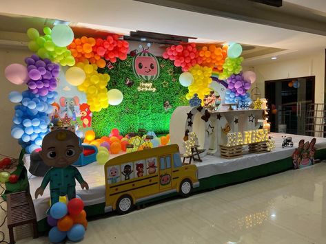 Cocomelon Stage Decoration, Cocomelon Birthday Decorations, 2nd Birthday Decorations, First Birthday Decorations Boy, Rice Ceremony, Methi Recipes, Cocomelon Birthday Party, Cocomelon Theme, Boys First Birthday Party