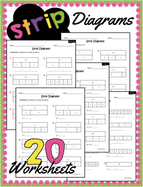 Strip Diagrams Tape Diagram, Strip Diagram, Math Things, Math Worksheets For Kids, Diagram Template, Whole Numbers, Blank Templates, Graphing Activities, Inclusion Classroom