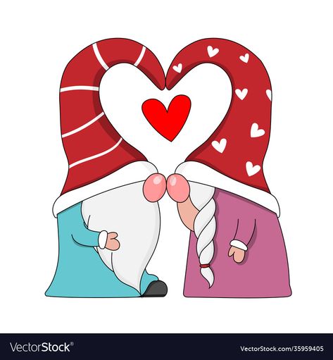 Gnome Couple, Couple Kissing, Kissing Couples, Facebook Image, Love Cards, Cover Photos, Photo Printing, Vector Art, Stock Illustration