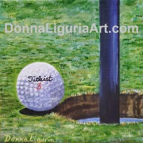 Golf Painting Ideas, Golf Painting Easy, Golf Ball Painting, Golf Paintings, Golf Painting, Ball Painting, Golf Diy, Sports Painting, Golf Art