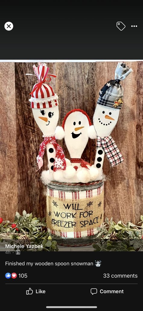 Wooden Spoon Ideas Crafts, Cook Off Trophy Diy, Wooden Spoon Crafts, Christmas Fair Ideas, Snowman Crafts Diy, Christmas Spoons, Christmas Decorations Diy Crafts, Spoon Crafts, Christmas Crafts To Sell