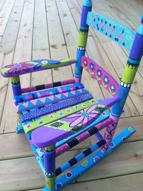 Painted Kids Chairs, Painted Rocking Chairs, Kids Rocker, Hand Painted Chairs, Whimsical Painted Furniture, Kids Rocking Chair, Childrens Rocking Chairs, Whimsical Furniture, Painted Chair