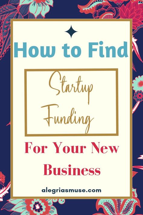 How to Find Startup Funding For Your New Business - Alegria's Muse Small Business Funding, Great Business Ideas, Startup Funding, Startup Business Plan, Affiliate Marketing For Beginners, Small Business Organization, Small Business Plan, Business Basics, Small Business Loans