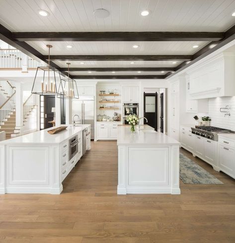 All White Kitchens, Fox Group, Double Island, Double Island Kitchen, Double Islands, White Kitchens, All White Kitchen, White Kitchen Design, Kitchen Trends