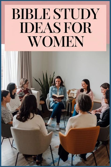 Group of women sitting in a circle discussing Bible study ideas. Bible Topics For Women, Bible Study For Women Small Groups, Biblical Topics For Women, Ideas For Bible Study Groups, Women’s Bible Study Brunch, Best Bible Studies For Women, Starting A Bible Study Group, Women's Bible Study Lessons, Women’s Bible Study Group Ideas