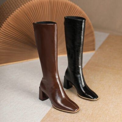 Elegant Block Heel Winter Boots, Chic Fall Heeled Boots With Square Toe, Elegant Square Toe Winter Boots, Fitted Vintage Boots With Square Toe, Boots Fall 2023, Vintage Square Toe Heeled Boots For Winter, Fall Boots 2023, Square Toe Boots Outfit, Square Boots