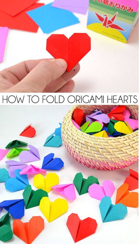 Paper Hearts Origami Love Notes, Bookmark Corners, Hearts Origami, Pretty Origami, Origami Ring, Origami Hearts, Origami Star Box, Write Notes, Origami For Beginners