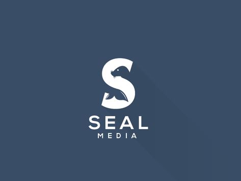 Seal Media by arthean Designer Typography, Logo Design Negative Space, Space Logo, Negative Space Logos, Logo Identity, Design Identity, Seal Logo, Health Lessons, Healthy Work Snacks