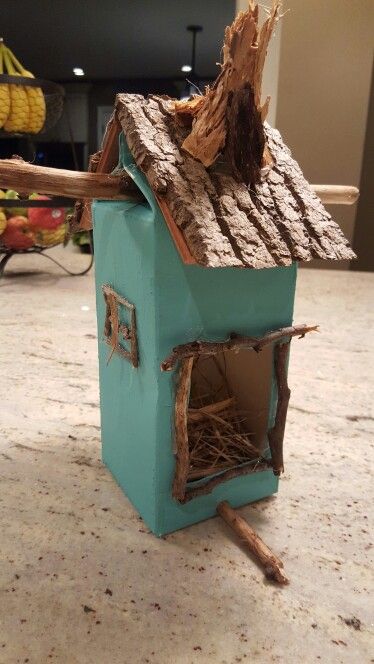 Milk Carton Crafts, Bird Feeder Craft, Bird Houses Ideas Diy, Homemade Bird Feeders, Diy Bird Feeder, Decorative Bird Houses, Bird Houses Diy, Milk Carton, Recycled Art