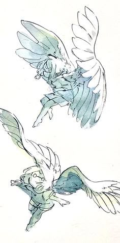 Bird People, Sky Games, Wings Drawing, Sky Artwork, Child Of Light, Arte Sketchbook, Reference Poses, Sky Art, Art Poses