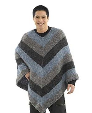 Lion Brand Patterns, Mens Poncho, Poncho Patterns, Crochet Men, Crochet Wearables, Crochet Poncho Free Pattern, Poncho Crochet, Crochet Lion, Poncho Knitting Patterns