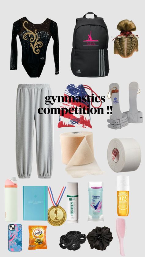 gymnastics competition!! Gymnastics Bag Essentials, Gymnastics Meet, Gymnastics Bags, Gymnastics Competition, Gymnastics Outfits, A Vision Board, Cute Preppy Outfits, Bag Essentials, Essential Bag