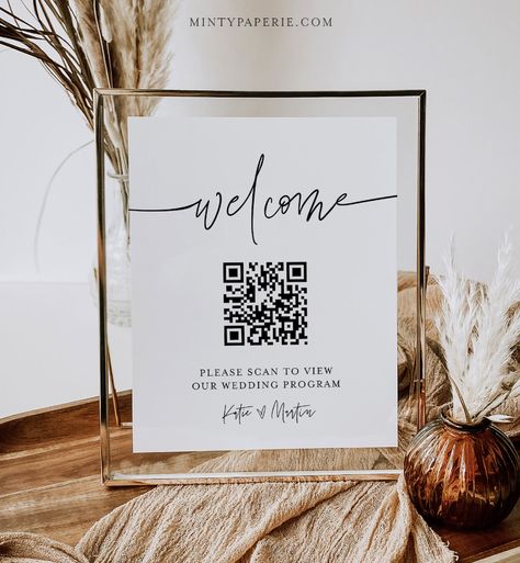 QR Code Wedding Program Scan QR Code for Order of Service - Etsy Wedding Cash Gift, Honeymoon Fund Sign, Honeymoon Wish, Wedding Fund, Honeymoon Fund, Minimalist Baby, Cash Gift, Baby Shower Signs, Wishing Well