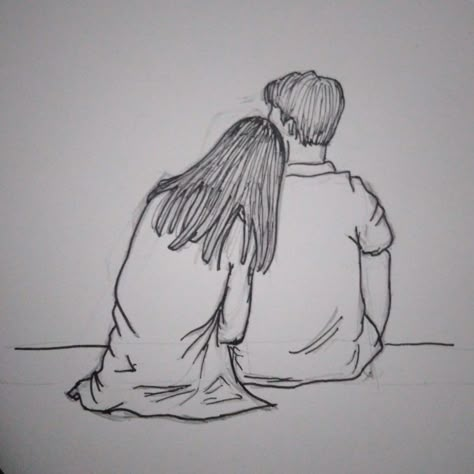 Sweet couple Cute Couple Drawings Sketches Hugging, Resting Head On Shoulder Couple Drawing, Drawing Lovers Sketches, Lovers Sketch Couple, Sticky Drawing, Relationship Sketches, Sketches Hairstyles, Sweet Couple Drawing, Cute Couple Art Doodle