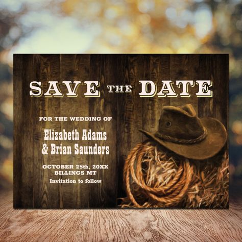 Western Wedding Decorations, Rustic Wedding Save The Dates, Rustic Wedding Theme, Country Wedding Invitations, Western Wedding, Wedding Rustic, Wedding In The Woods, Wedding Save The Date, Wedding Pinterest