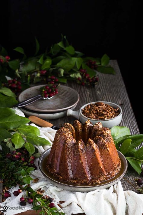 Pecan Pie Bundt Cake Recipe, Pecan Pie Bundt Cake, Classic Pecan Pie Recipe, Recipe Using Honey, Classic Pecan Pie, Rich Holiday, Holiday Baking Recipes, Brown Sugar Syrup, Orange Blossom Honey