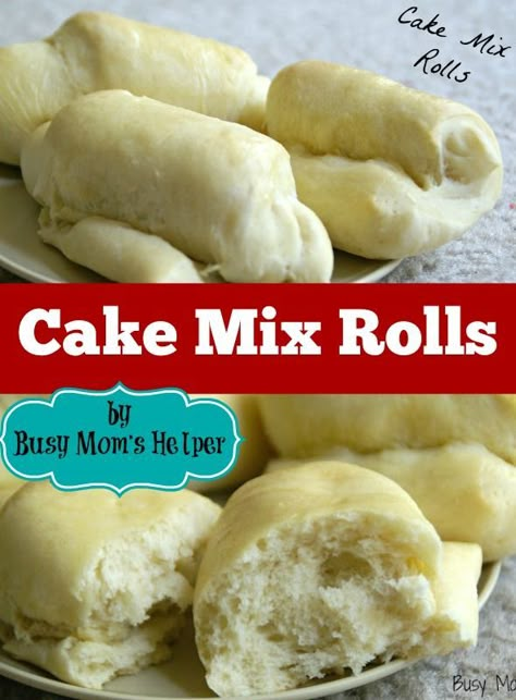 Cake Mix Dinner Rolls Recipe, Cake Mix Rolls, Rolls Cake, Quick Side Dish, Easy Bread Recipe, Bread Biscuits, Boxed Cake Mixes Recipes, Star Bread, Biscuit Recipes