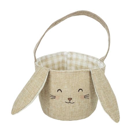 A sweet little bunny Easter basket by Mon Ami is perfect for Easter goodies or storing little toys and Easter basket stuffers. Taupe colored exterior with bunny 3D floppy ears. Sweet little happy bunny face will make an Easter egg hunt even more playful. Perfect for boys and girls and tiny little hands! Bunny Easter Basket, Happy Bunny, Easter Bunny Basket, Easter Goodies, Kids Holiday Gifts, Bunny Basket, Toy Basket, Easter Basket Stuffer, Matching Baby